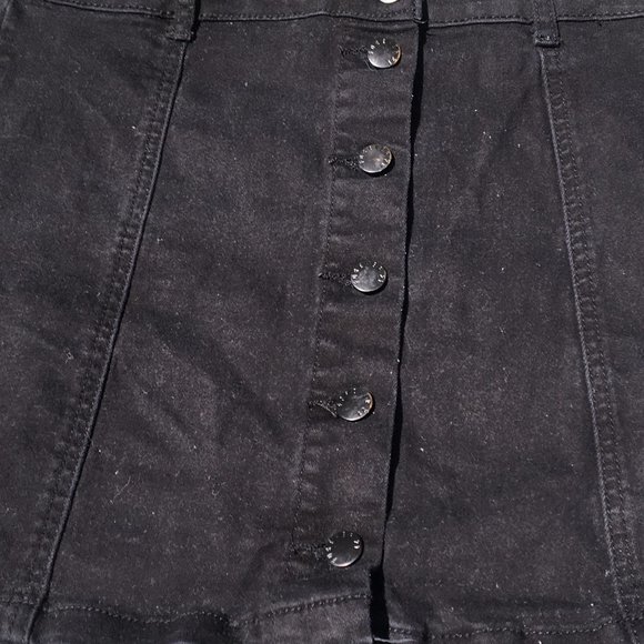Forever 21 Black Denim Mini skirt size 29 medium Jean skirt - Picture 10 of 10